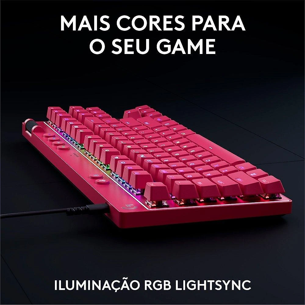Teclado Gamer Logitech G PRO X TKL RAPID, Switches Magnético-analógicos, Modo Rapid Trigger, Layout US, Magenta - 920-013133