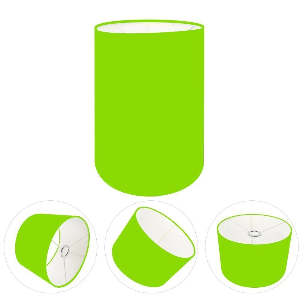 Cúpula Abajur E Luminária Cilíndrica Vivare Cp-7004 ø15x25cm - Bocal Nacional Verde-limão