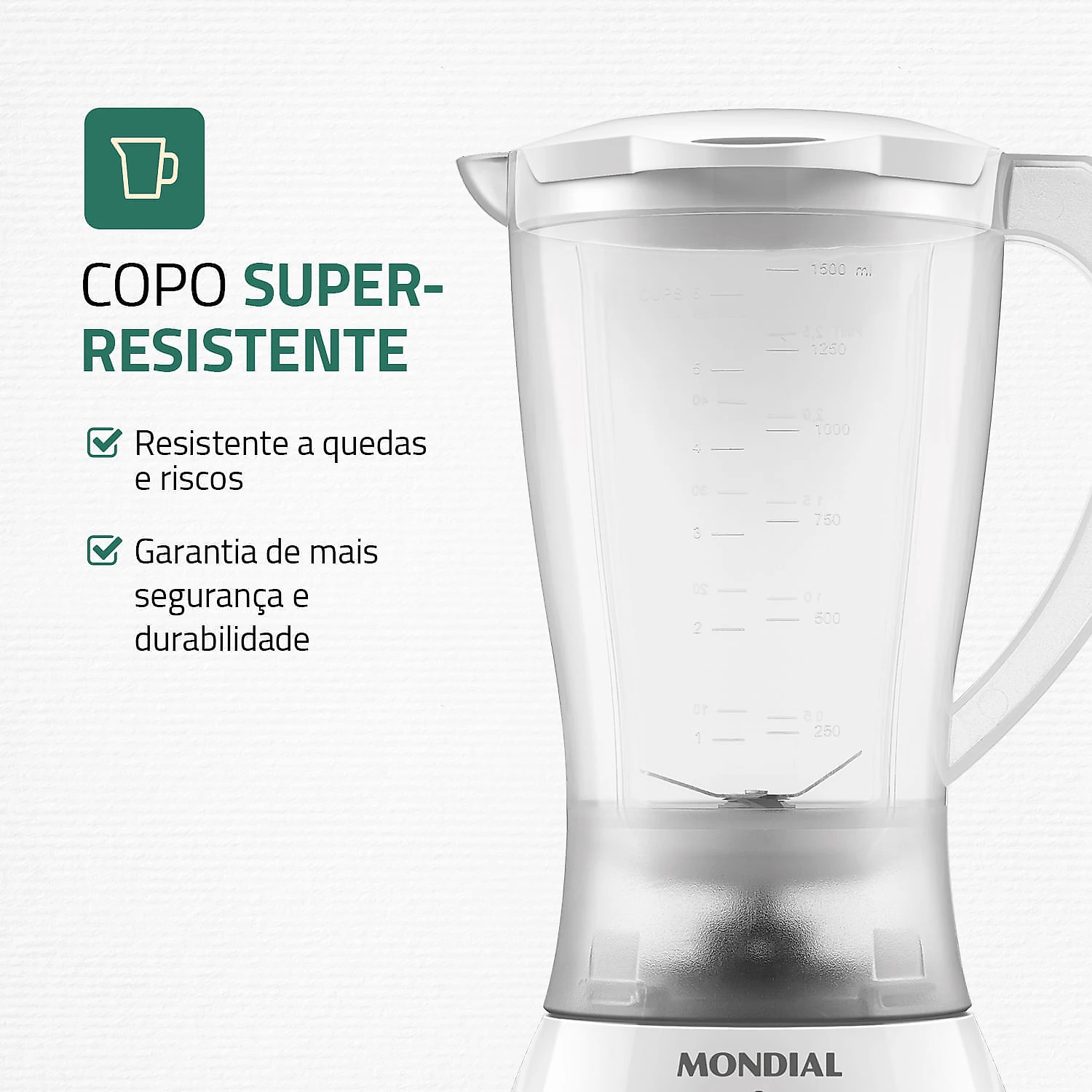 Miniatura Liquidificador Mondial 1,5L Easy Power 550W L-550-W LIQUIDIFICADOR L-550-W 127V/60HZ .