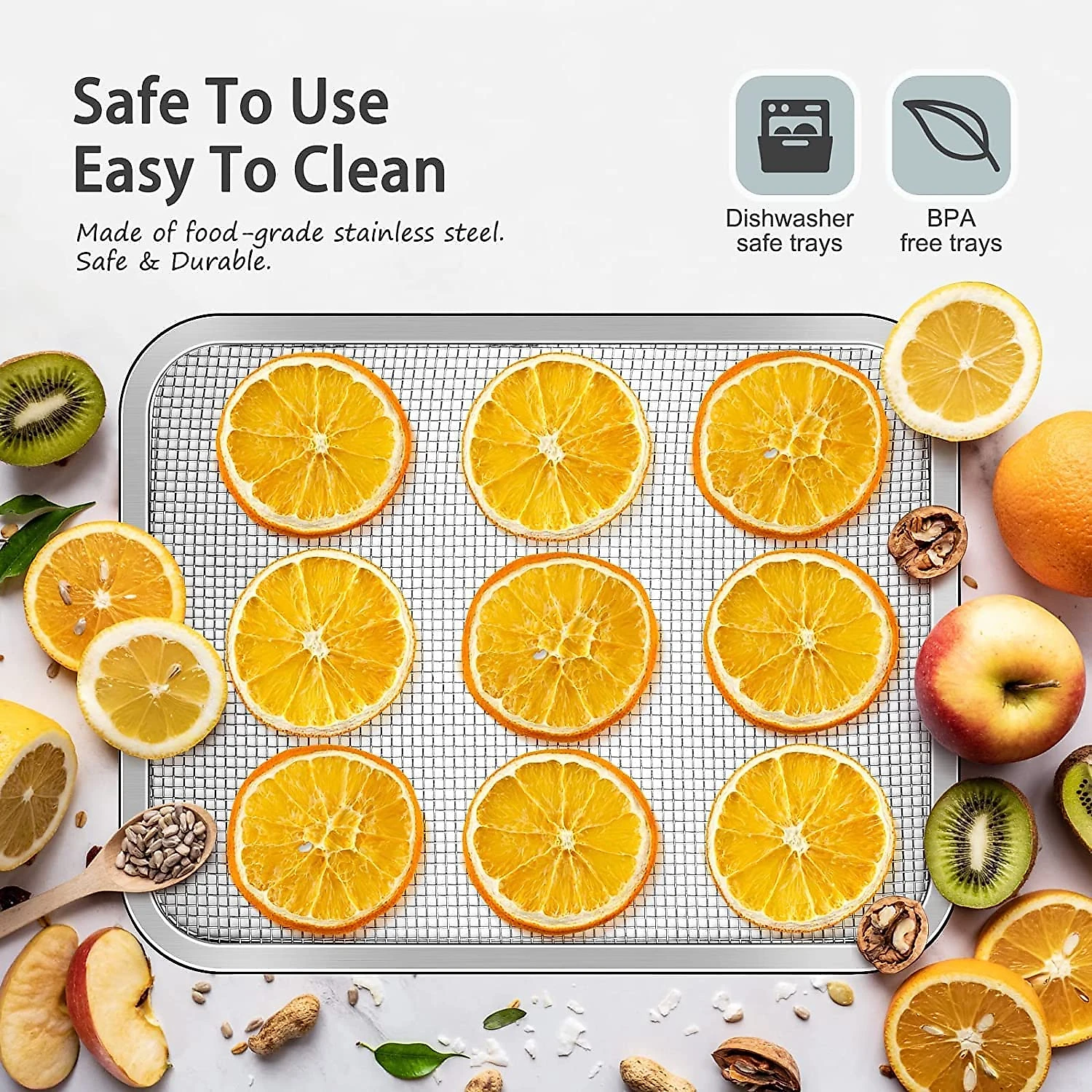 Septree DSC04A Máquina Desidratadora de Alimentos com 4 Bandejas e Painel de Controle Digital 400W110V Branco