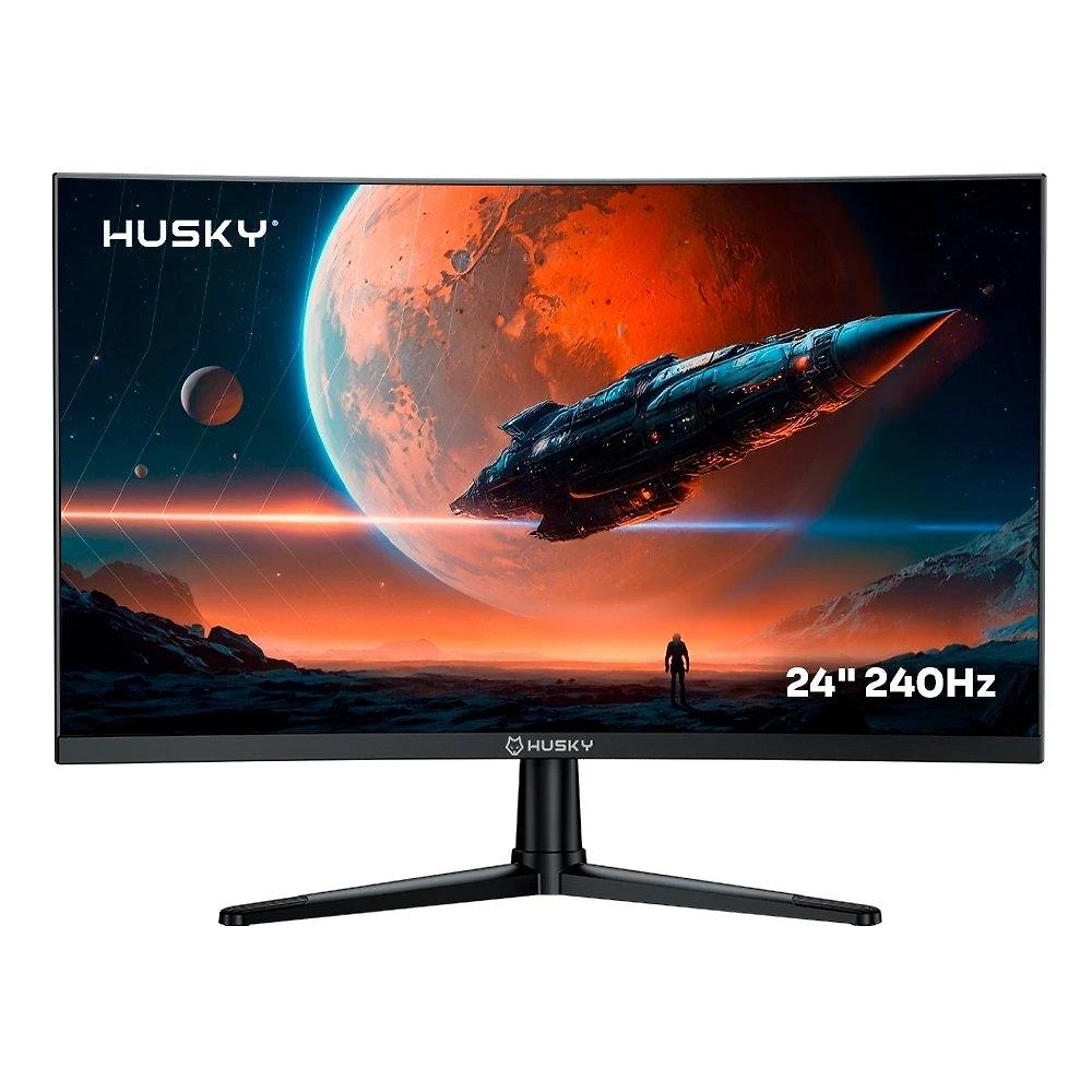 Monitor Gamer Curvo Husky Boreal 24", FHD, 240Hz, 1ms, Adaptive Sync, VA, DisplayPort e HDMI, HDR - HMG00524PT
