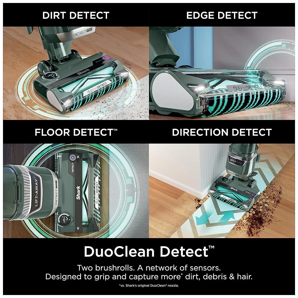 Aspirador Vertical Shark Detect Pro Lift-Away ADV LA802 Verde DuoClean Detect HEPA Sucção Poderosa 110V