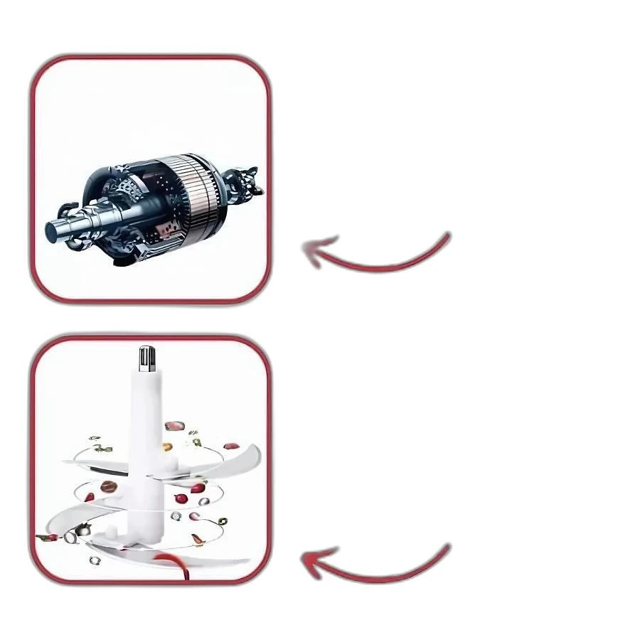 Miniatura Multiprocessador Alimentos Elétrico 110V Triturador Prateado