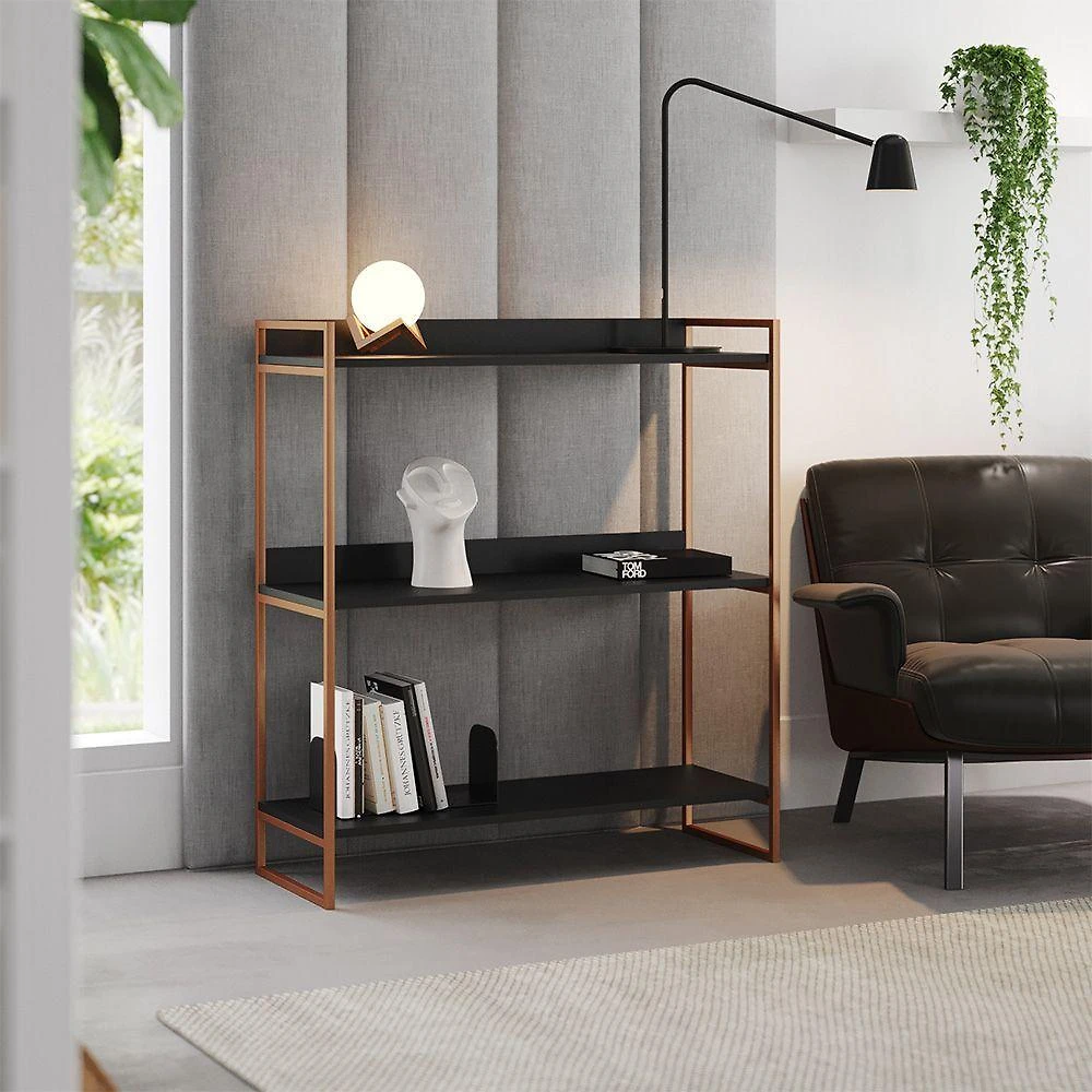 Prateleira Multiuso Industrial Córdoba 95cm Cobre E Preto - Cor: Preto