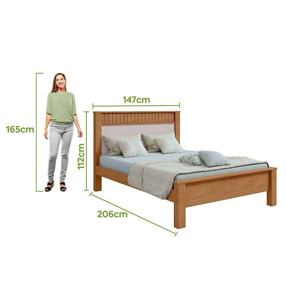 Cama Casal Athenas - Lopas Amendoa Clean/off White