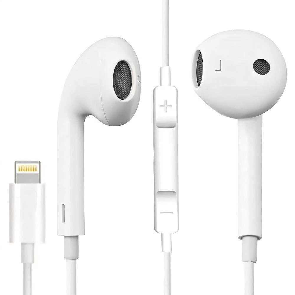 Fone de Ouvido com Fio Lightning Draik Fone Lightning Compatível com Iphone Som Estéreo Branco