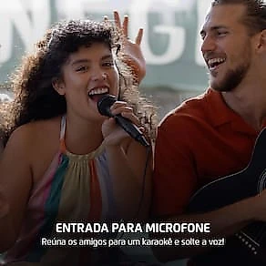Caixa de Som Amplificada Mondial XSound CM-500-N 500W RMS Bluetooth RGB Bateria Bivolt