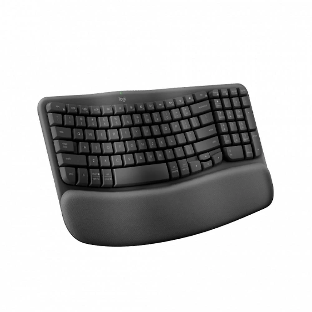 Teclado Sem Fio Logitech Wave Keys, Bluetooth, Layout US, Com Design Ondulado, Ergonômico, Grafite - 920-012281