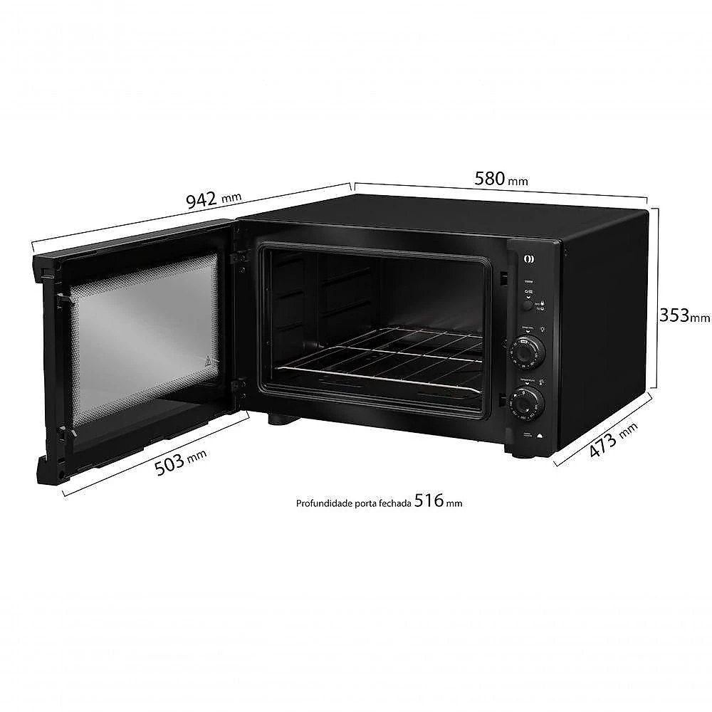 Forno De Bancada Mueller Com Grill Preto Fosco 50L MFB50F 220V