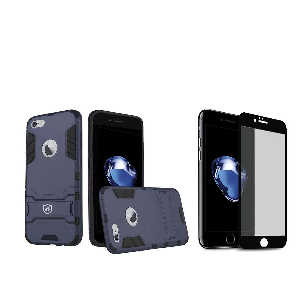 Kit Capa Armor e Película Coverage Preta para iPhone 7 - Gorila Shield