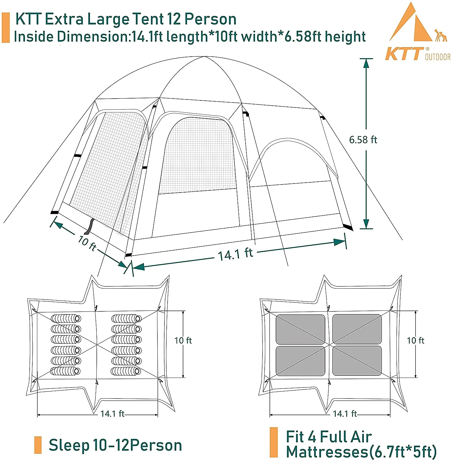 Miniatura KTT Barraca Suspensa Portátil para AcampamentoCamping Marrom