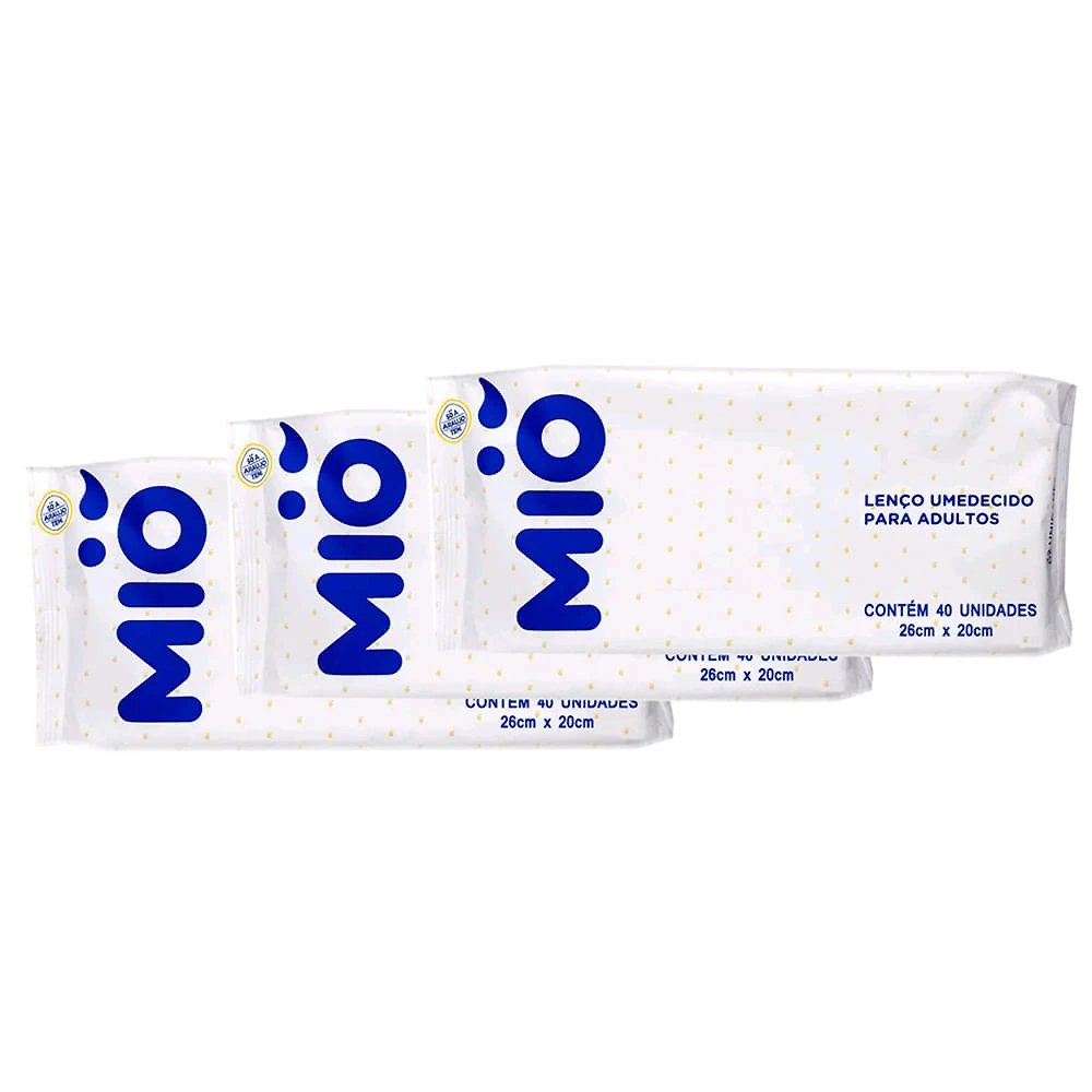 Kit 3X 40 Unidades Lenço Umedecido para Adultos Mió