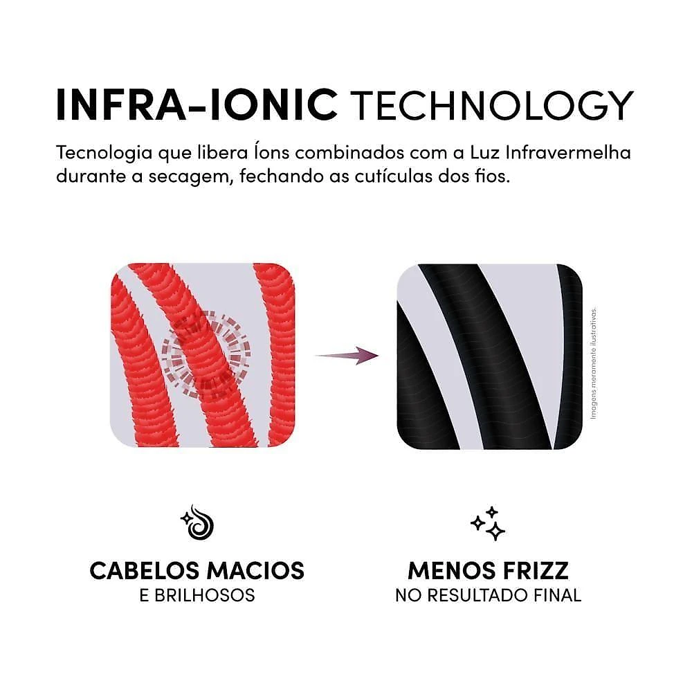 Secador de Cabelo Intense Pro WS2500 2500W Infra Ionic Preto e Cinza WAP 110V