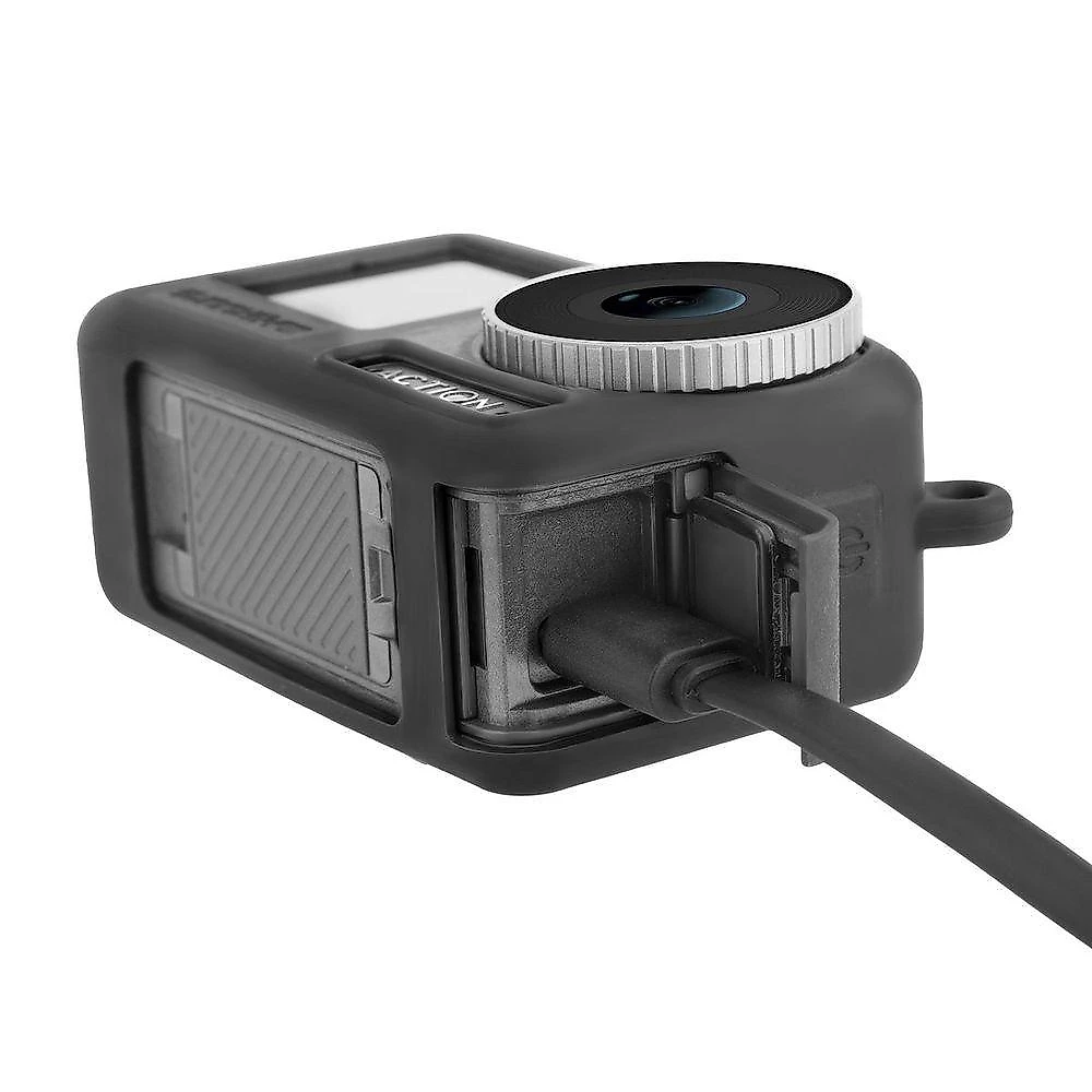 Capa De Silicone + Cordão De Segurança Para Dji Osmo Action 3 Cor Preto