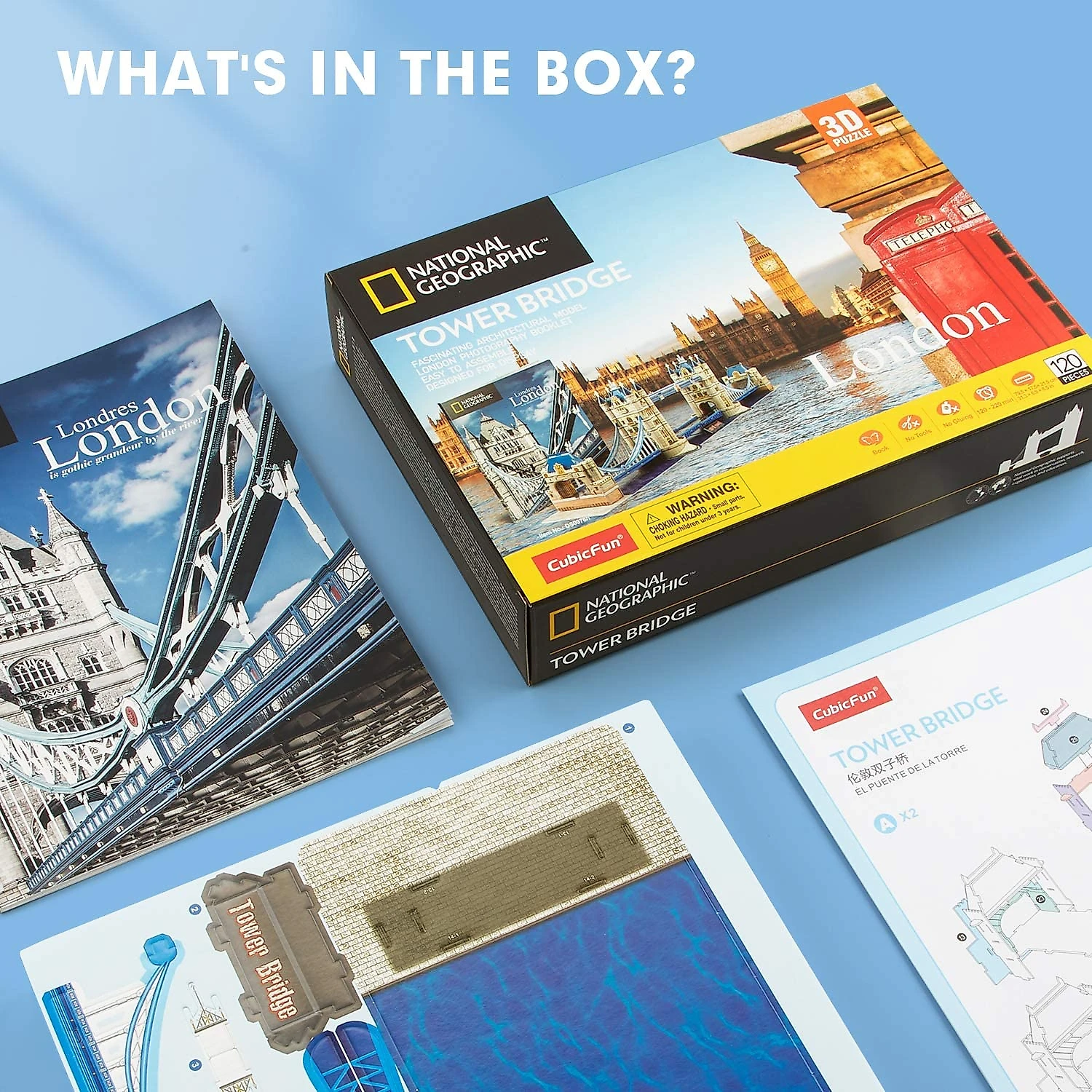 CubicFun Quebra Cabeças 3D Arquitetura Londres para Crianças e Adultos 120 Peças