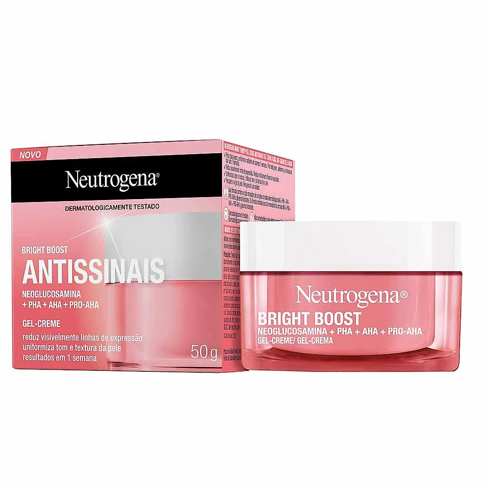 Gel creme facial antissinais neutrogena - bright boost 50g