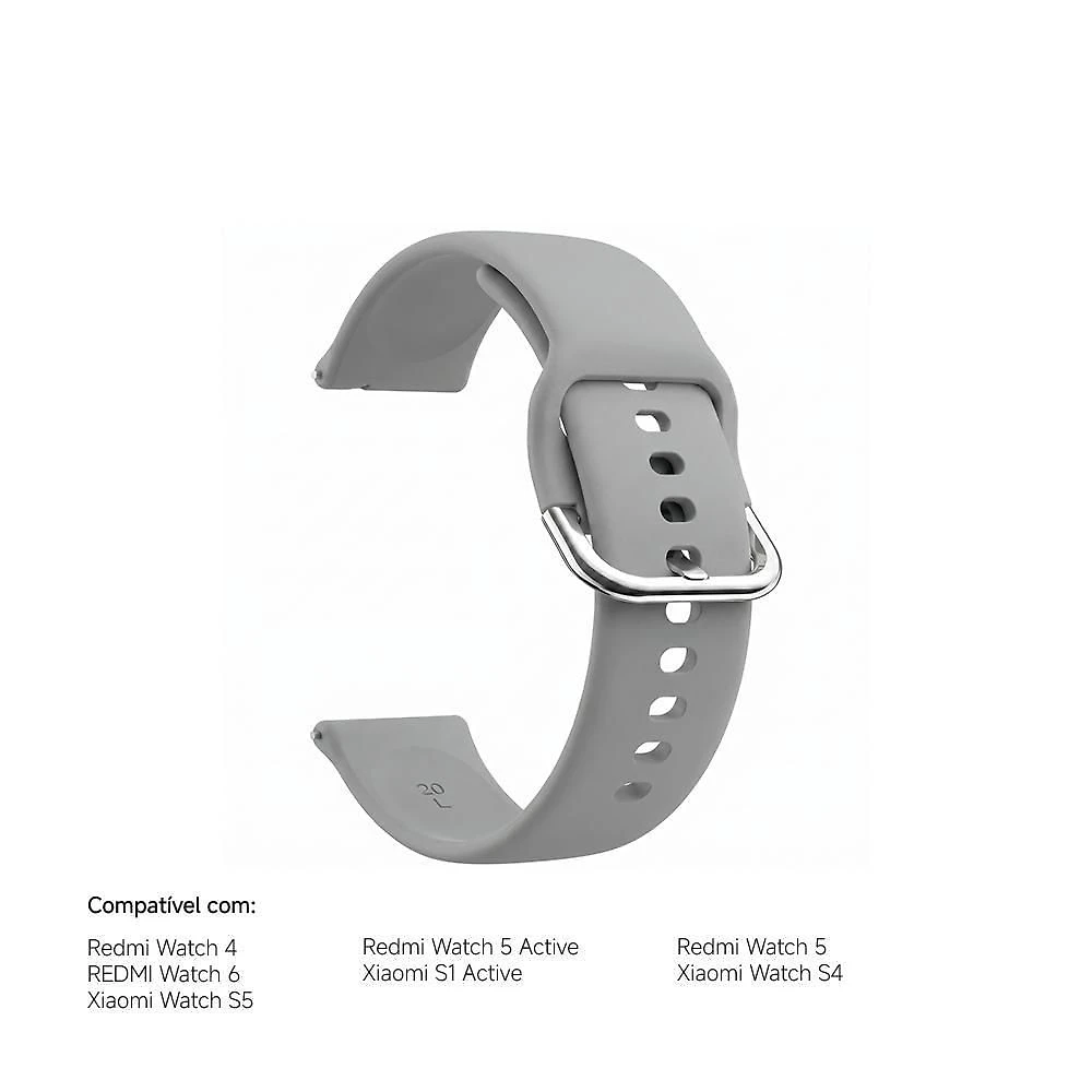 Pulseira Silicone 22mm para Diversos Smartwatches Xiaomi Macia e Flexível