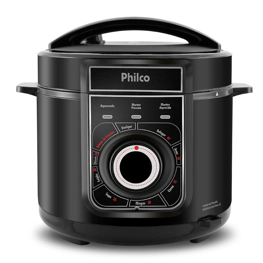 Panela de pressão elétrica ppp02pi philco 5l com 7 funções e acessórios 127v