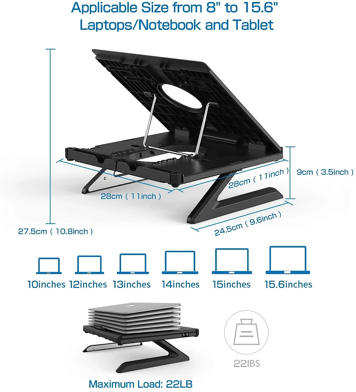 Suporte Ergonômico Laptop OImaster Dobrável Ajustável 2340Cm Preto