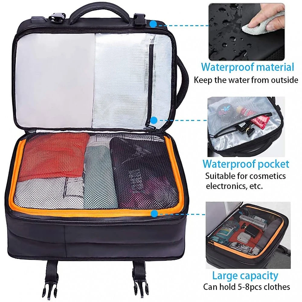 BANGE 1908 Mochila para Laptop 43 cm À prova DÁgua Preta