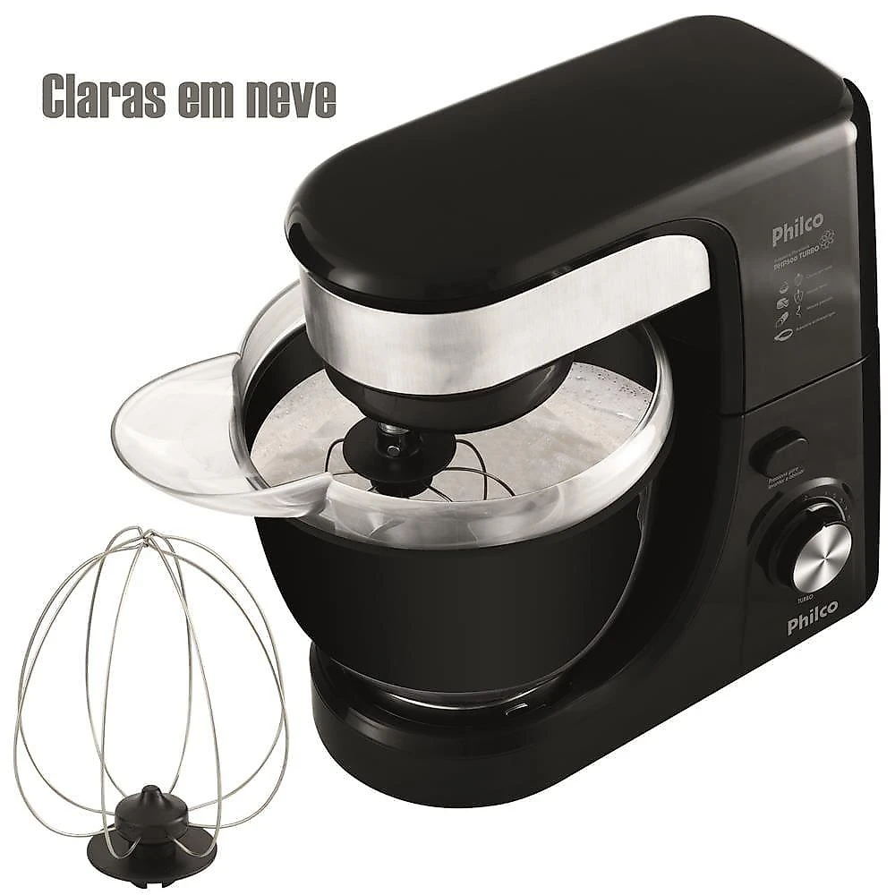 Batedeira planetária philco php500 turbo com 11 velocidades e 500w – preto 220