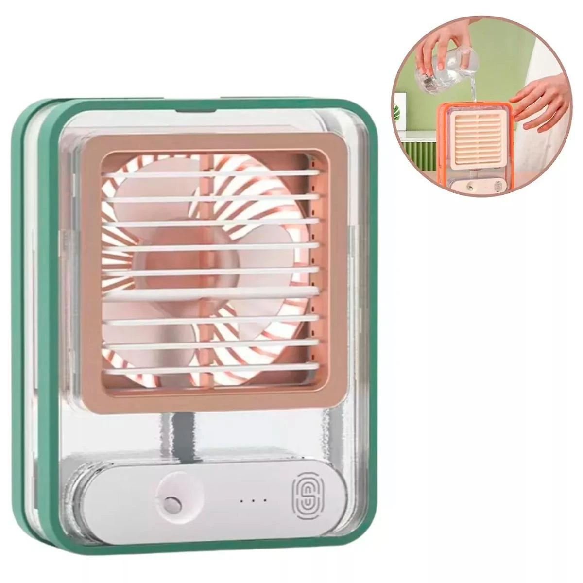 Miniatura Mini Ventilador Névoa Água USB Portátil 3 Velocidades