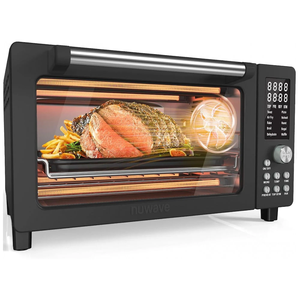 Forno Elétrico Air Fryer Nuwave Bravo Pro Smart Air Fryer 21L, 12 Funções, Convecção Rápida, 1800W, Temperatura 10°C–232°C, Painel Touch, Inox Preto