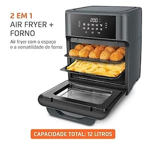 Miniatura Fritadeira Air Fryer Oven Mondial AFON-12L-FG 12L Digital 2000W Cinza 110V
