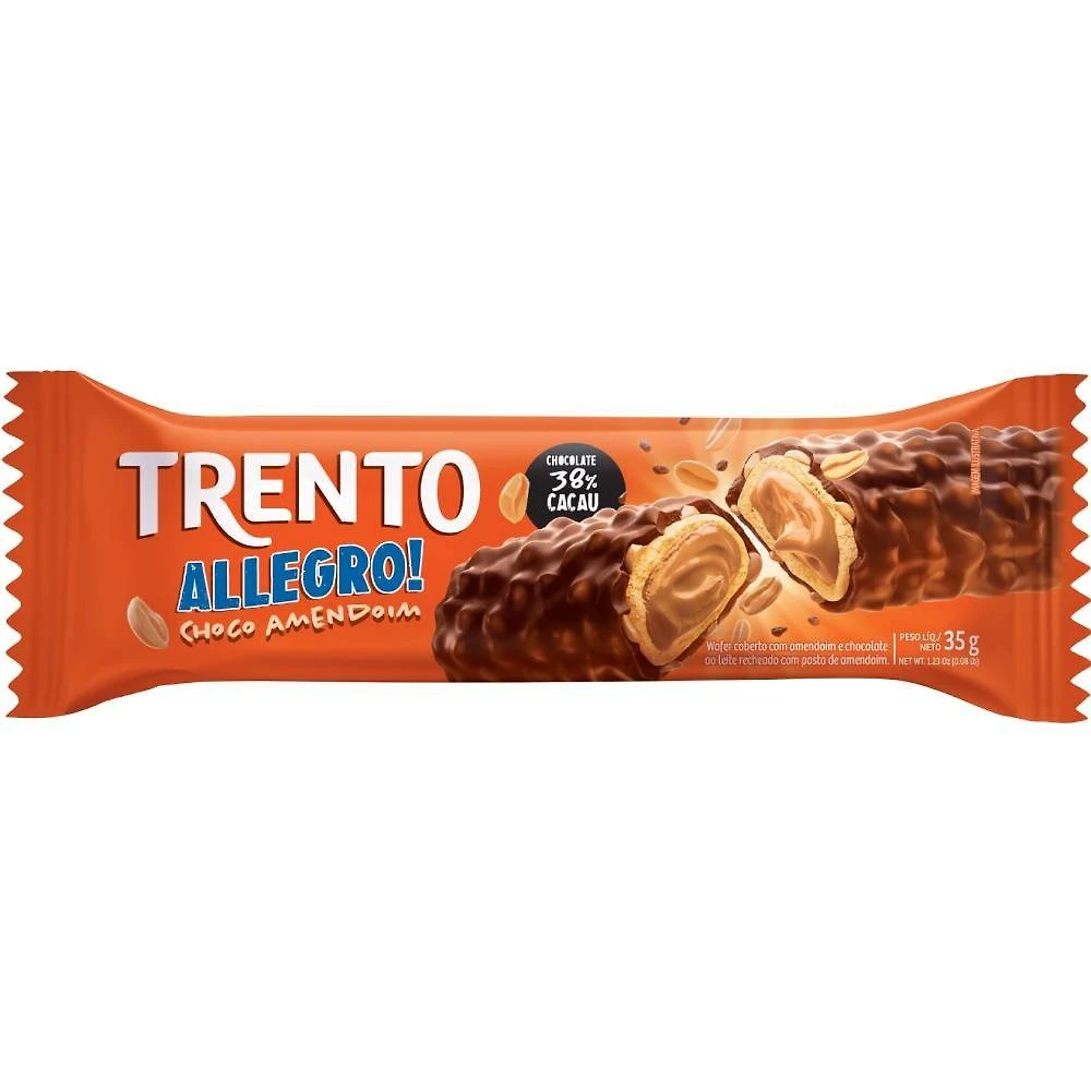 Chocolate Wafer Trento Allegro! Choco Amendoim 35g