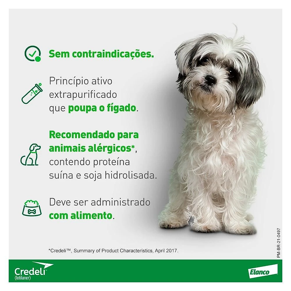Antipulgas e Carrapatos Elanco Credeli para Cães de 1,3 a 2,5 Kg - 56,25 mg