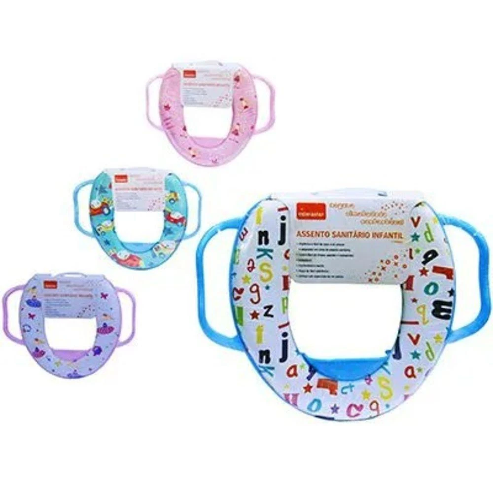 Assento Sanitário Infantil Redutor 1072 com Alças Adaptador para Vaso Menino Bem Infantil