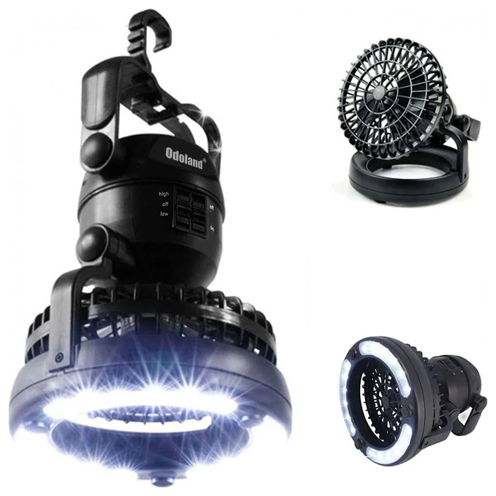 Lanterna de acampamento LED portátil Odoland com ventilador de teto kit de sobrevivência de emergência para furacões