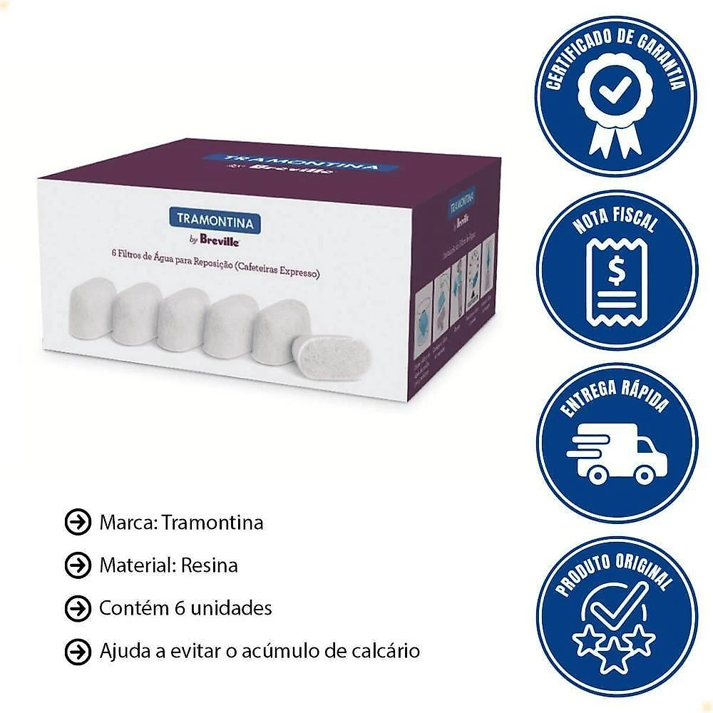 Conjunto 6 Elementos E Detergente Em Pó Tramontina Para Cafeteira Express 65g 69066910-69066900