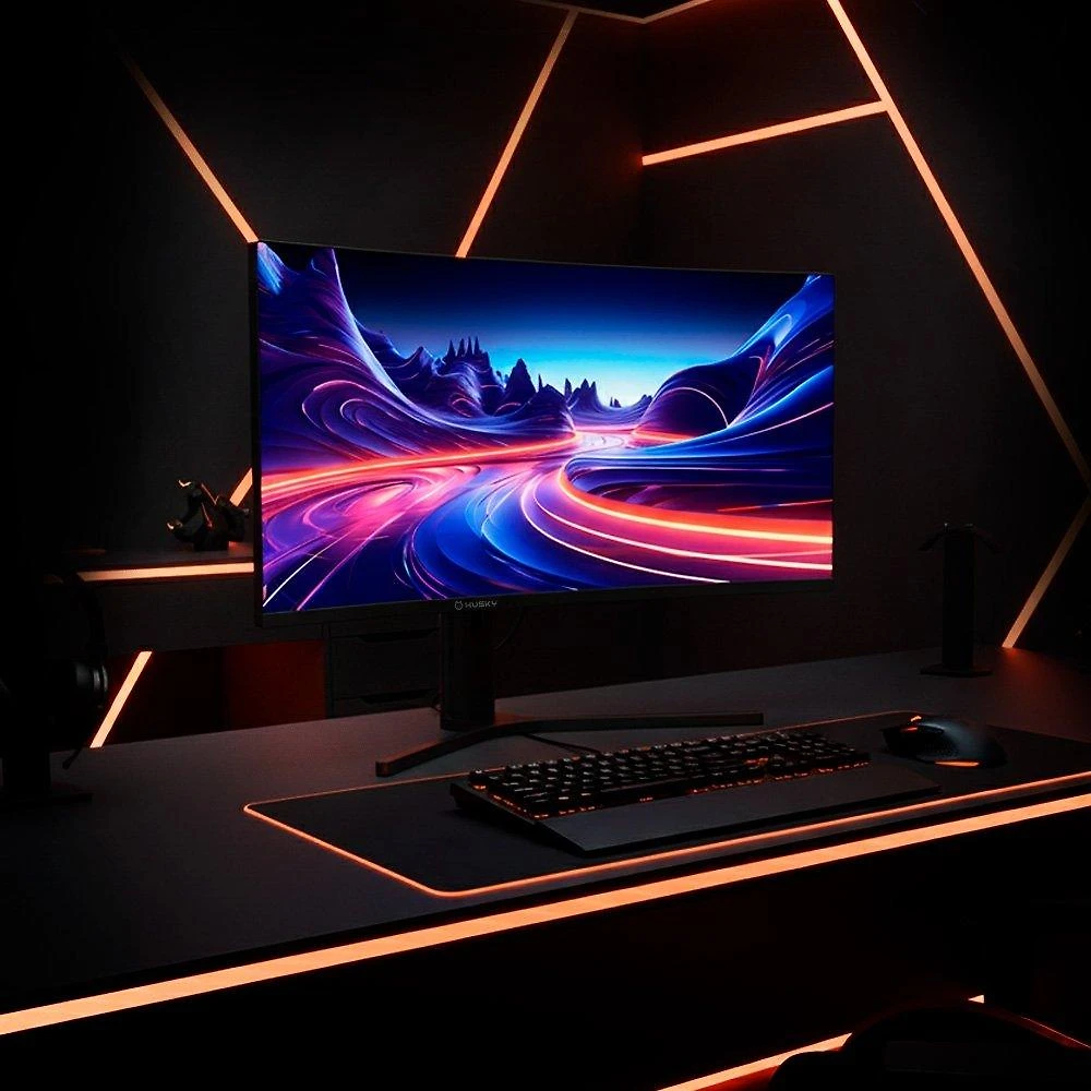 Miniatura Monitor Gamer Curvo Husky Boreal 34", WQHD, Ultrawide, 200Hz, 1ms, Adaptive Sync, DisplayPort e HDMI, HDR - HMG00234PT