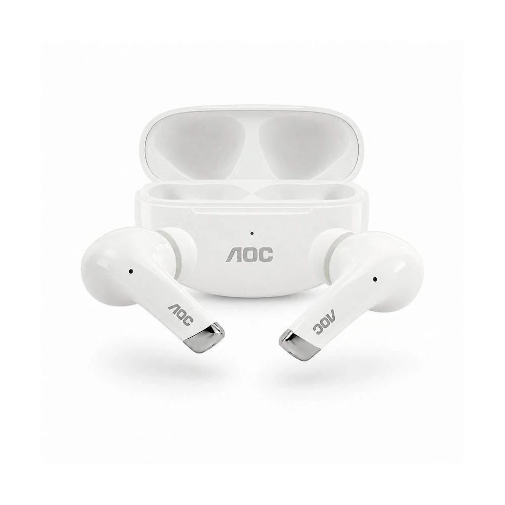 Fone de Ouvido Bluetooth Earbuds Pro V5.4 com Estojo de Recarga e Baixa Latência - Branco - AOC