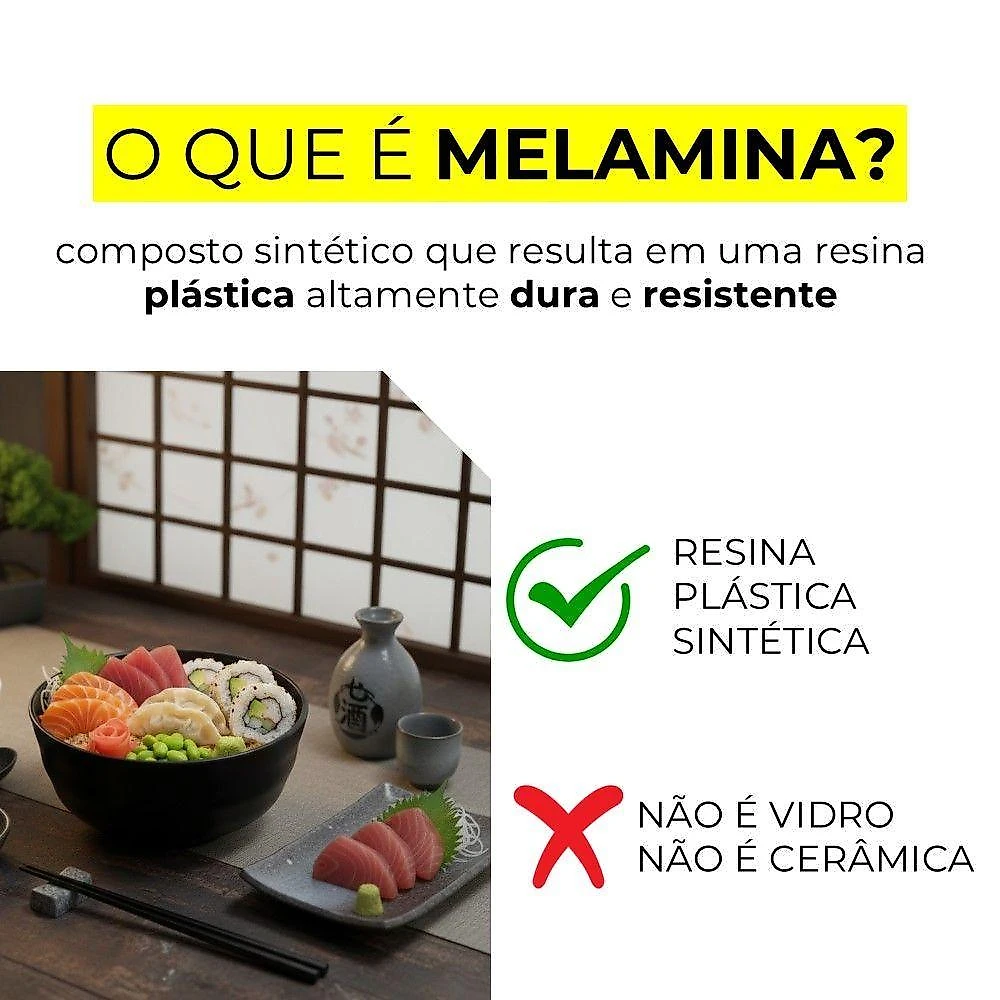 Bowl Tokyo Tigela Japonesa Melamina Resistente para Restaurante Preto 400ML Lyor webcontinental-7893015510267