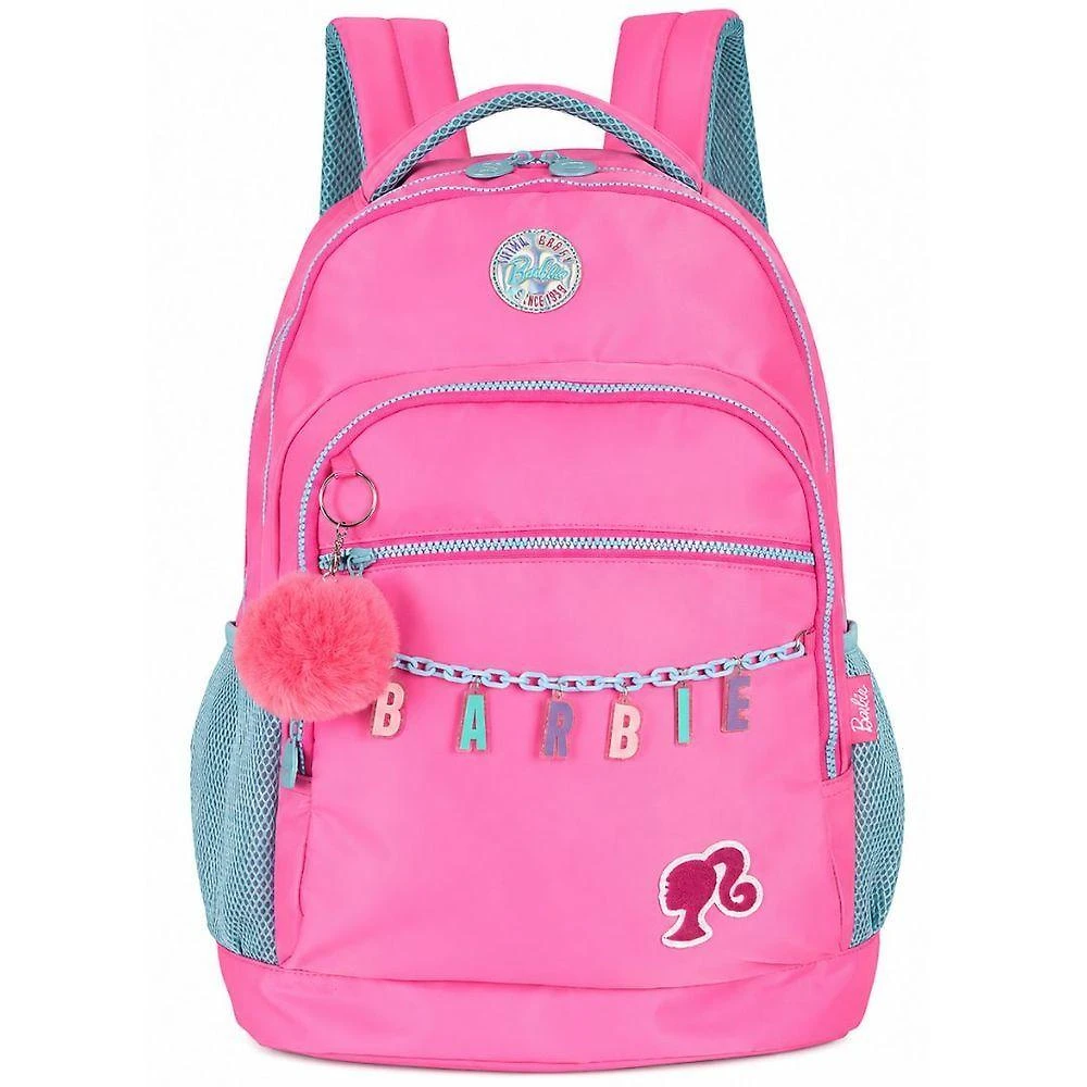 Mochila Luxcel MJ49971BB Poliéster Preto e Pink Infantil