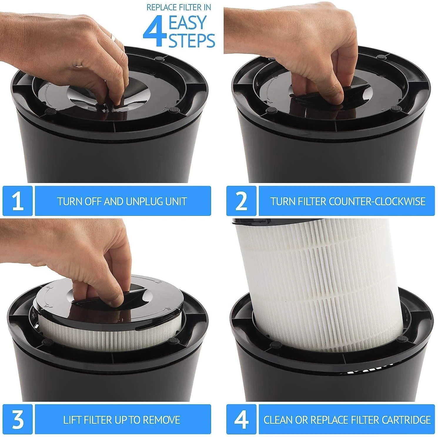 SilverOnyx Esterilizador de Ar Filtro HEPA VírusBactérias Preto 110V