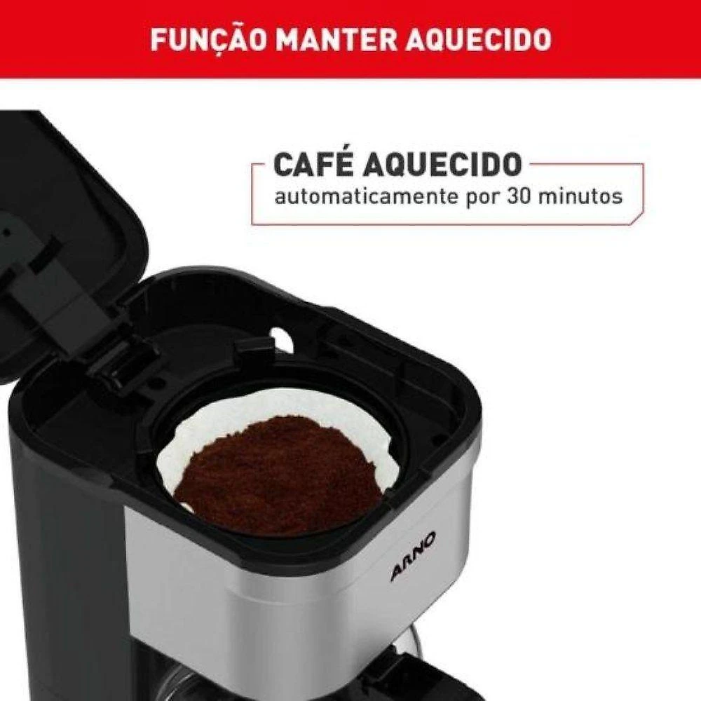 Cafeteira Elétrica Arno Preferita Inox 750ml Jarra Vidro 220V