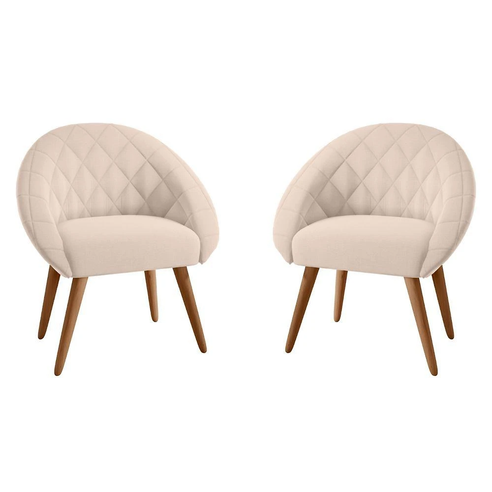 Conjunto Poltrona Decorativa Maricá Linha Bege