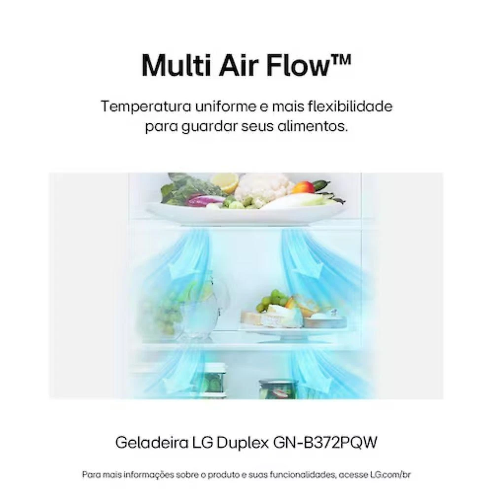 Geladeira LG Duplex Frost Free Inverter 375L Smart Linear Cooling GN-B372PQW 110V