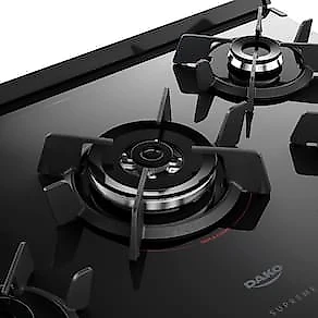 Fogão 5 Bocas Dako Supreme Glass com Mesa de Vidro e Acendimento Automático Preto - Bivolt