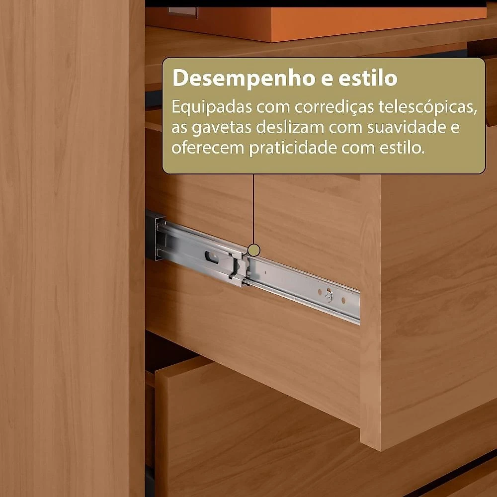 Guarda-Roupa Closet 2 Módulos Roupeiro sem Portas 4 Gavetas Versatille Yescasa Freijó/Branco