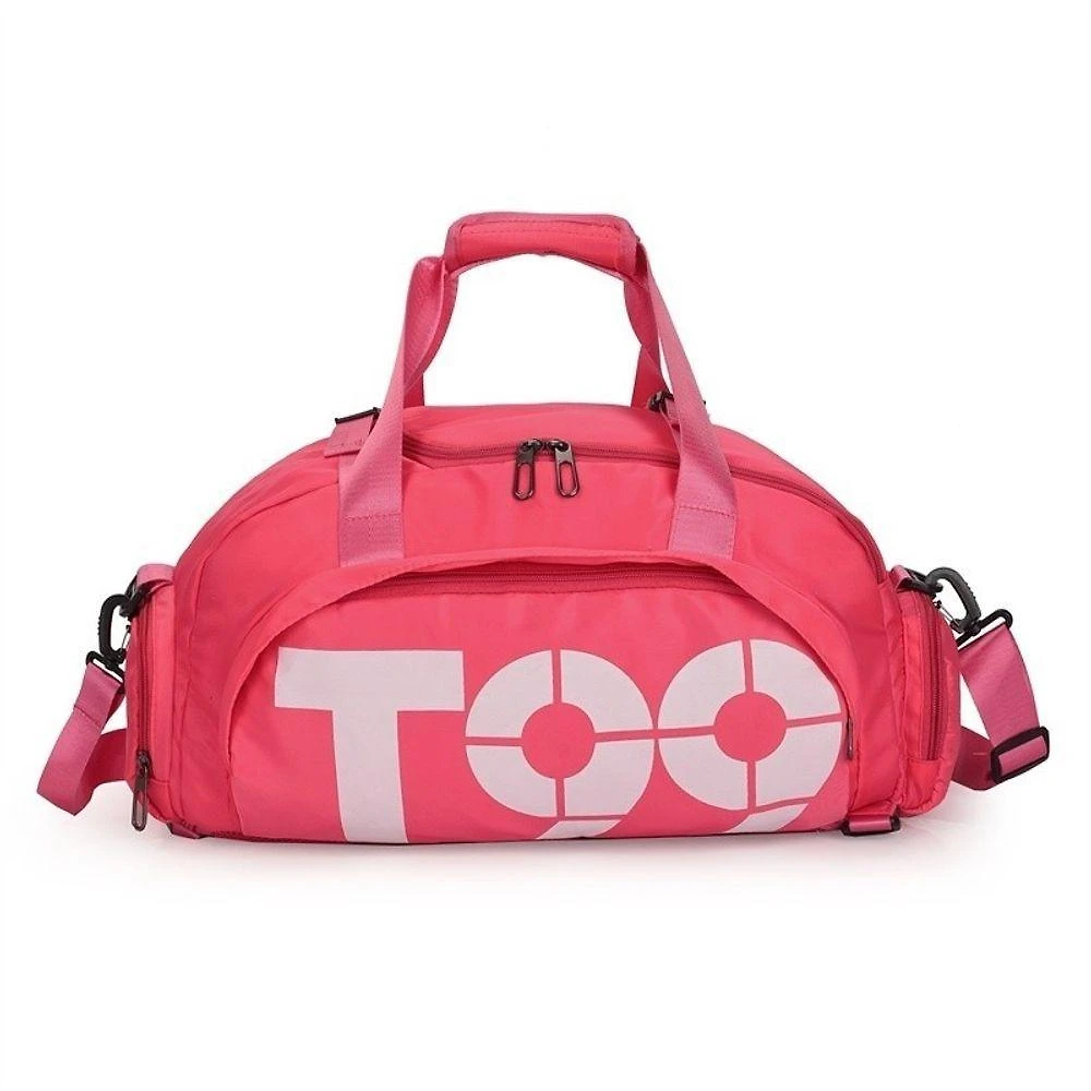 Bolsa Esportiva Ming 3 em 1 para Academia Impermeável Rosa com Bolso para Tênis OEM