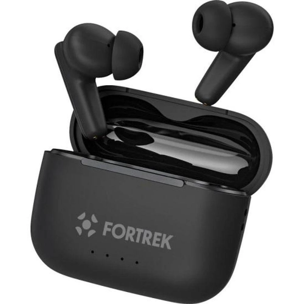 Fone de Ouvido TWS Fortrek HWA3 Cancelamento de Ruido ANC Bluetooth 6.0 6 Microfones ENC Preto