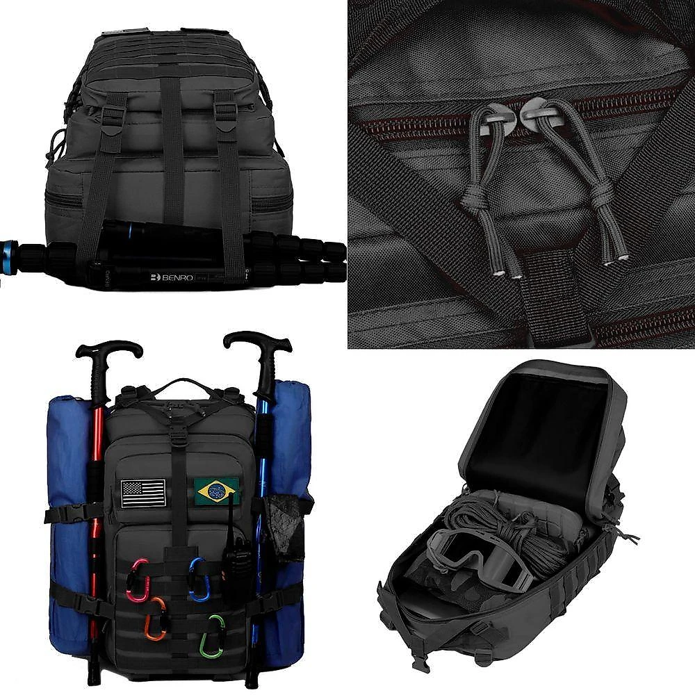 Mochila Militar Tática Outras Marcas 50L em Material Impermeável 45x30x25cm