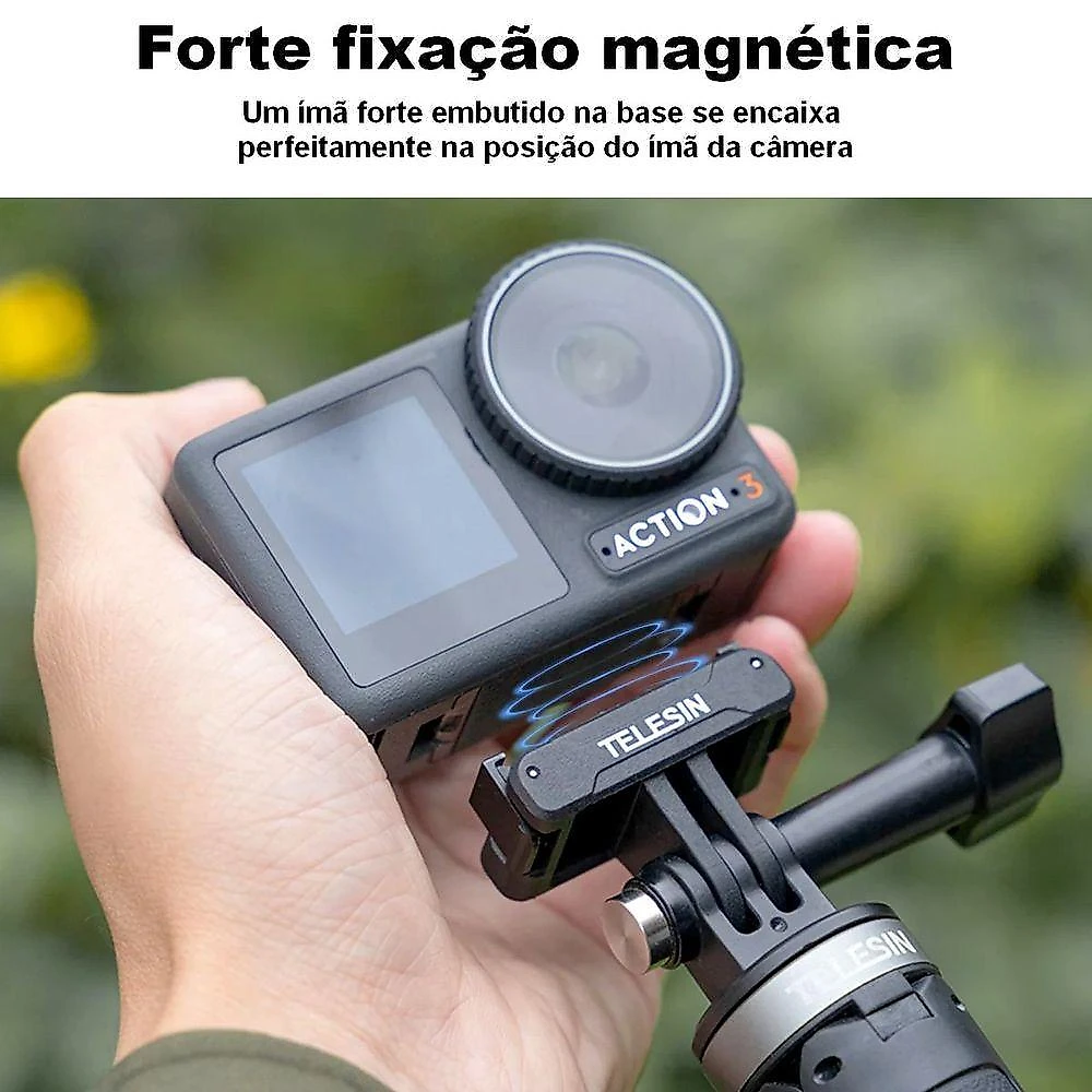 Adaptador Magnético Dois Pinos Para Dji Osmo Action 3 - Telesin