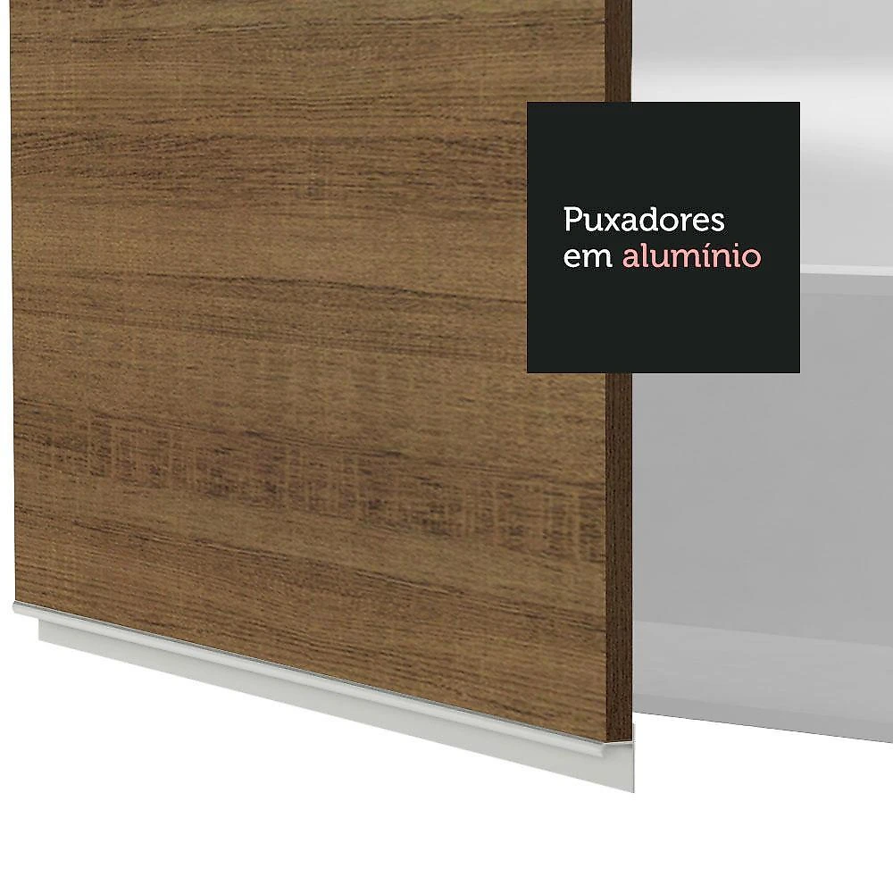 Armário de cozinha aéreo 120 cm 2 portas branco/rustic glamy madesa