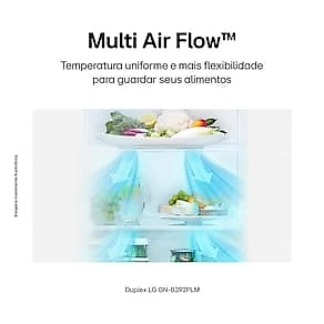 Geladeira LG Frost Free Duplex com Gaveta Fresh Zone e Multi Air Flow Inox Look - 395L 110V