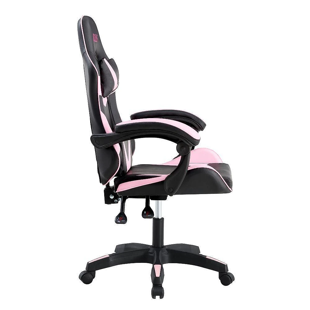Cadeira Gamer Kloof KL1 Reclinável 135 graus  Giratória Couro PU Preto e Rosa